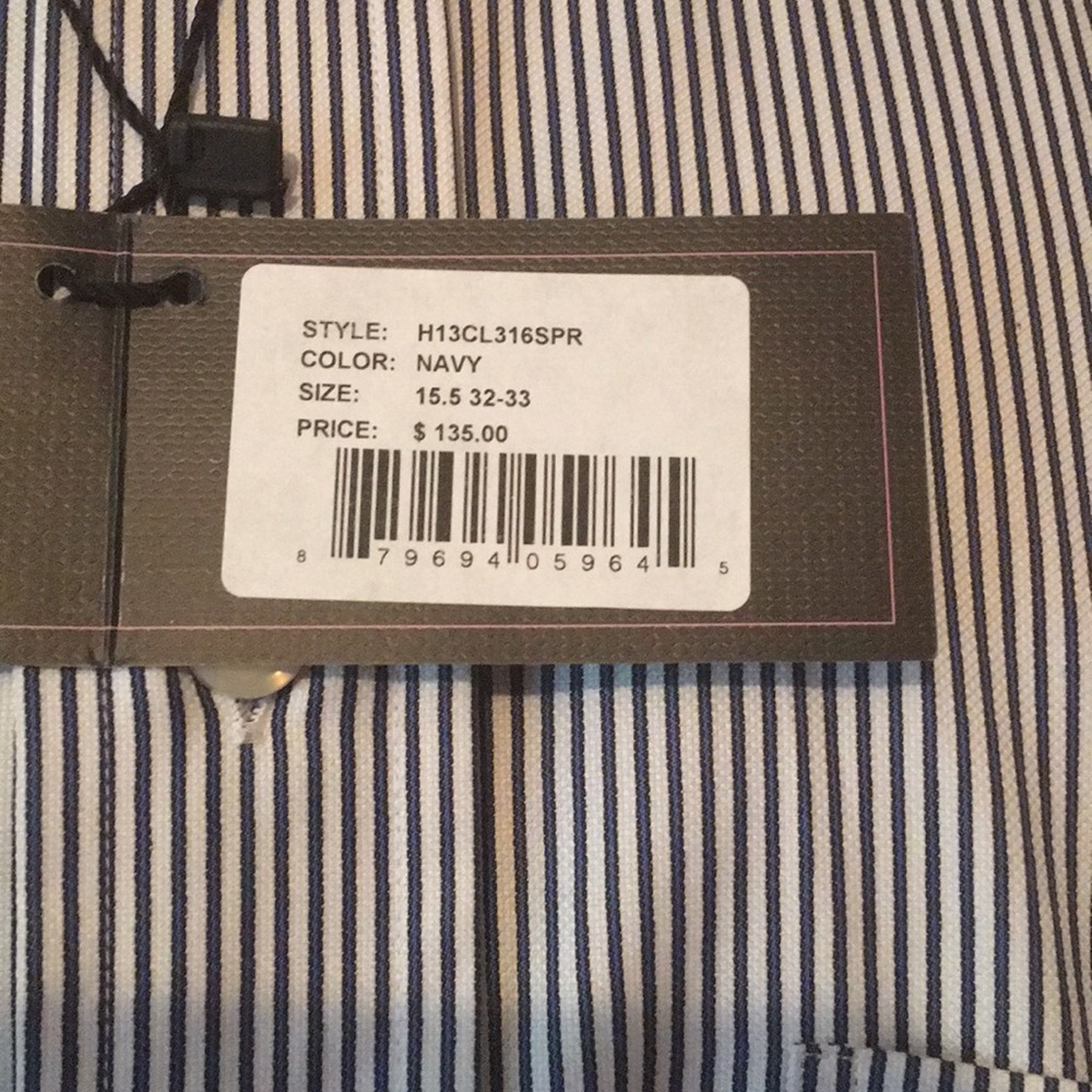 Alara Dress Shirt Egyptian Cotton Navy 15.5 32/33 - Picture 4 of 8